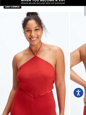 Fabletics Red Halter Crop Top